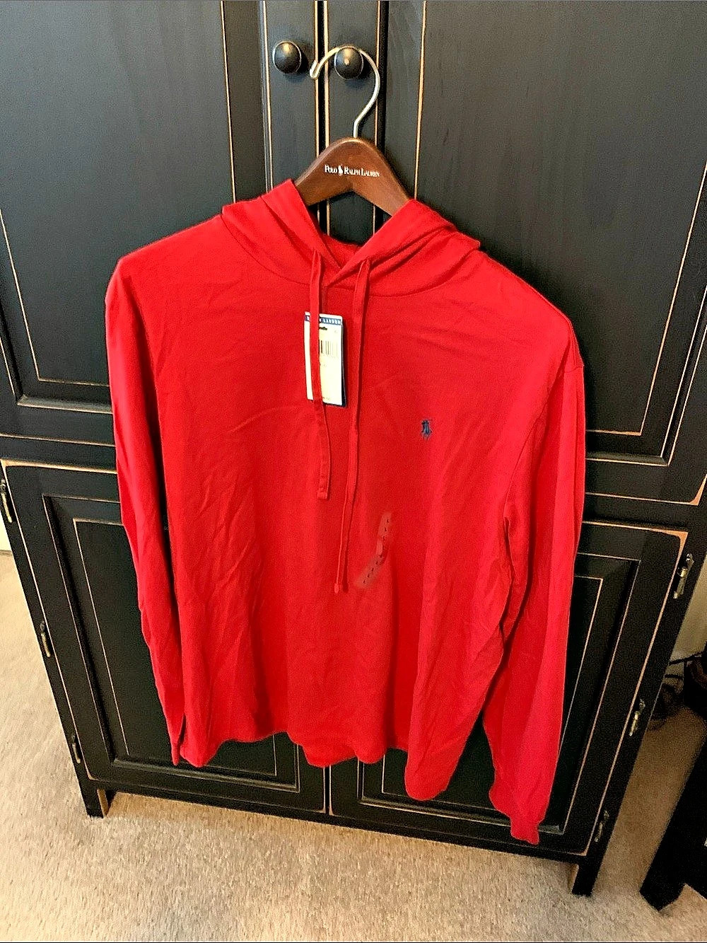 Polo Ralph Lauren Hoodie Red Cotton Hoodie Large